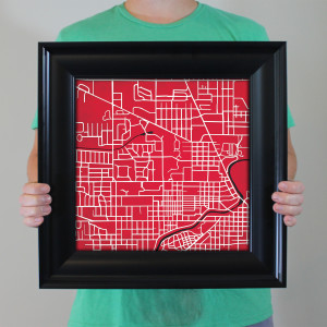 Ball State University Campus Map Art - City Prints