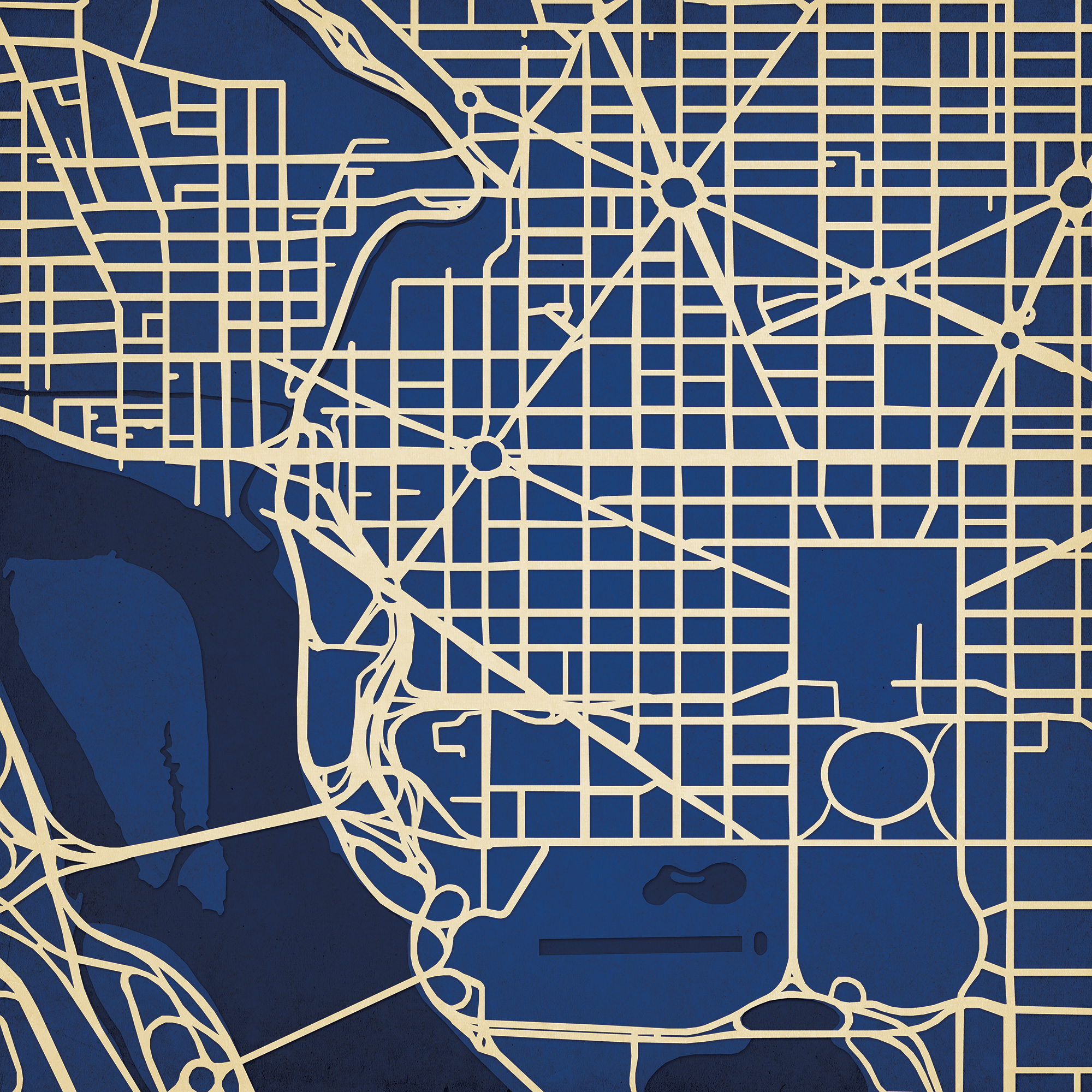 George Washington University Campus Map Art City Prints