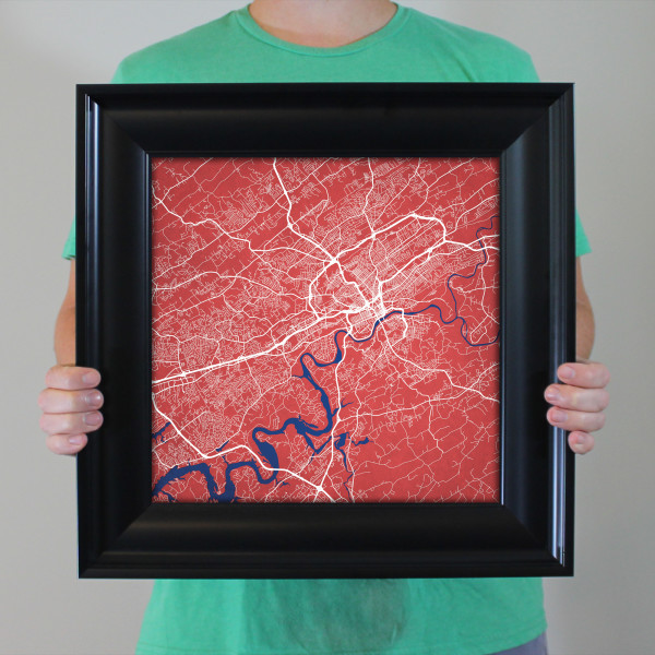 Knoxville, Tennessee Map Art City Prints