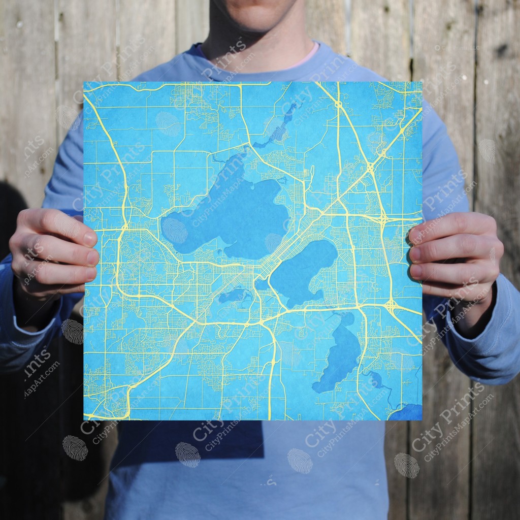 Madison, Wisconsin Map Art City Prints