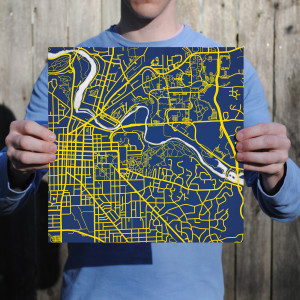 University of Michigan Campus Map Art - City Prints