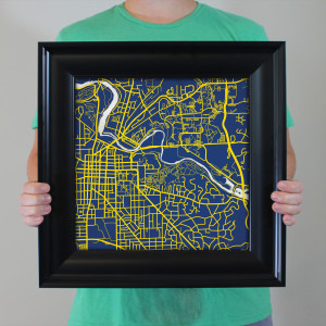 University of Michigan Campus Map Art - City Prints