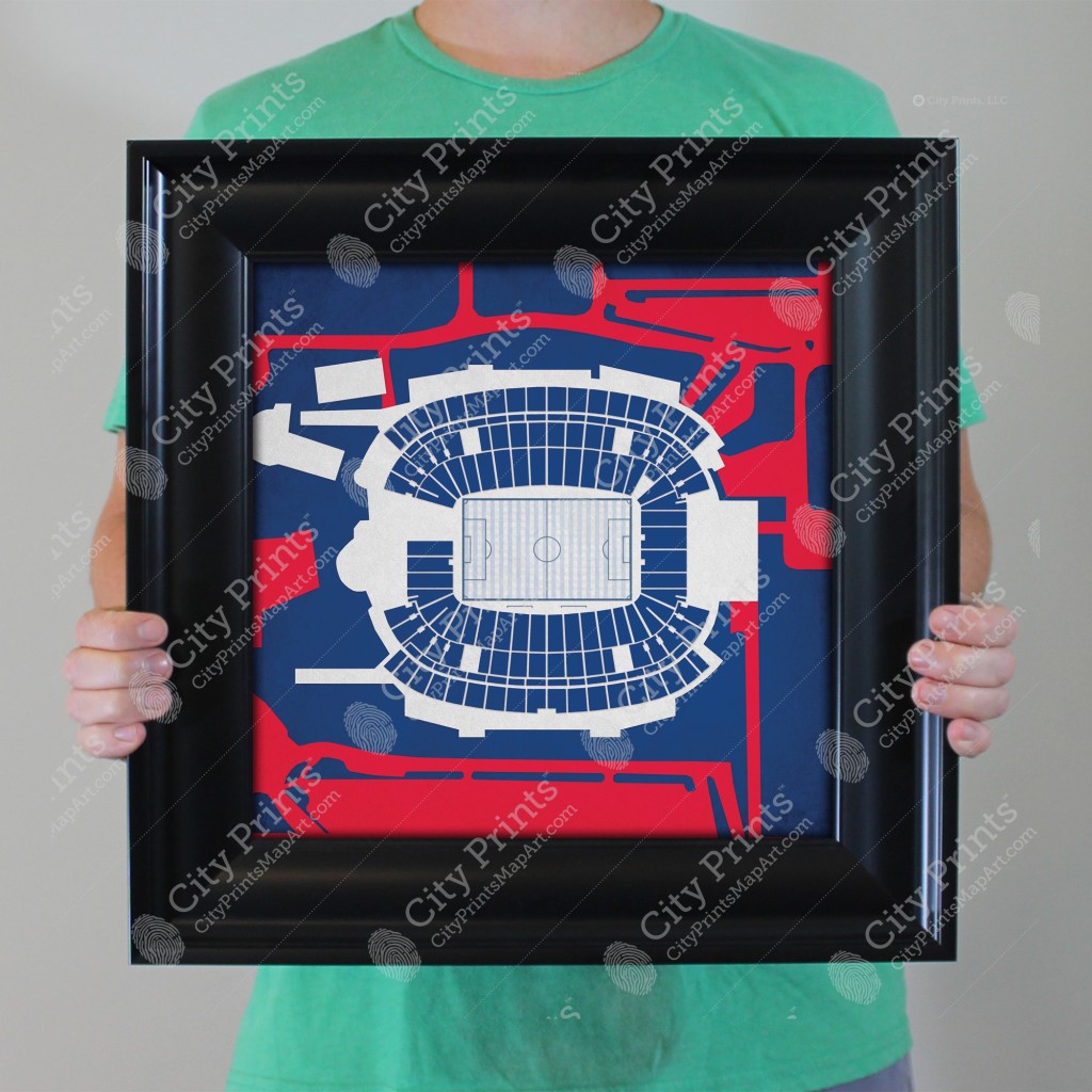 Gillette Stadium Map Art - City Prints