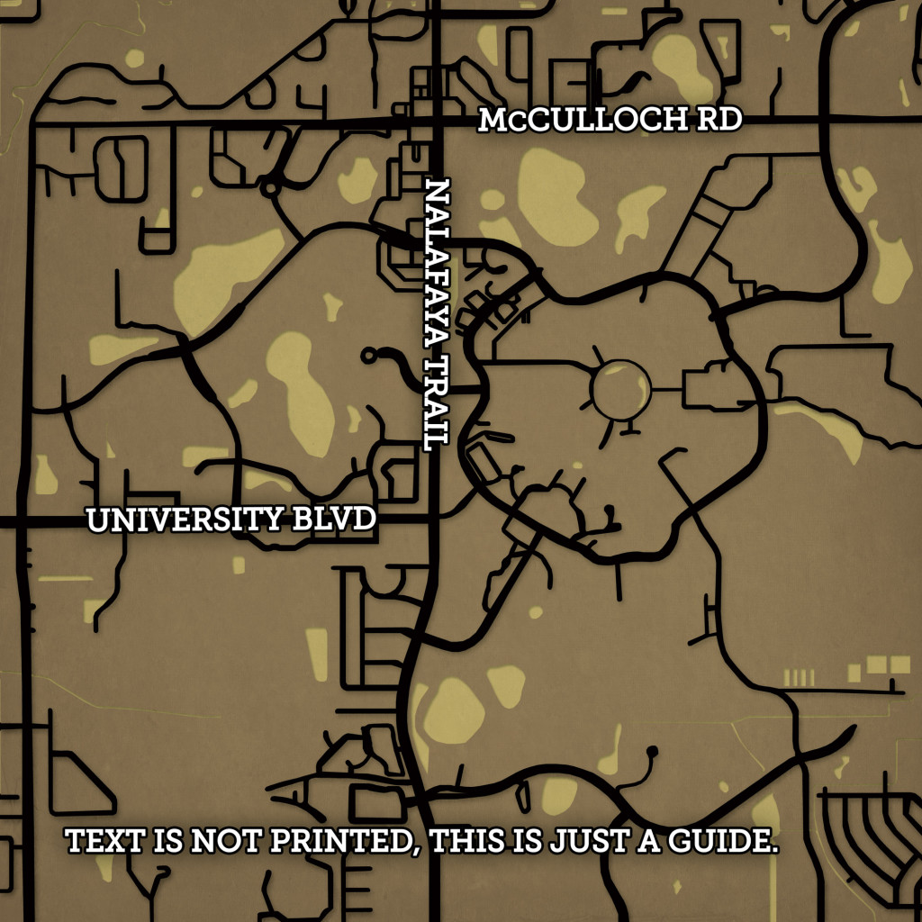 University of Central Florida Campus Map Art - City Prints