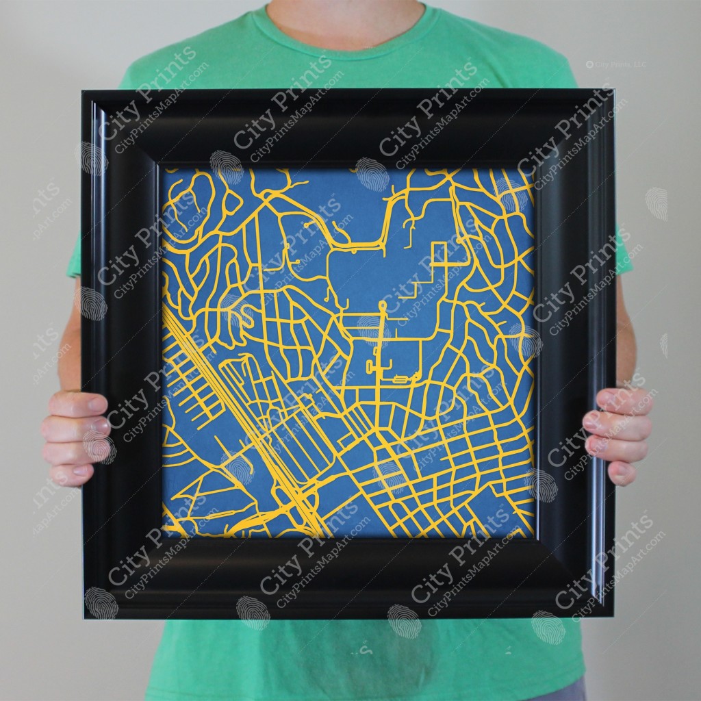 University of California, Los Angeles Campus Map Art - City Prints