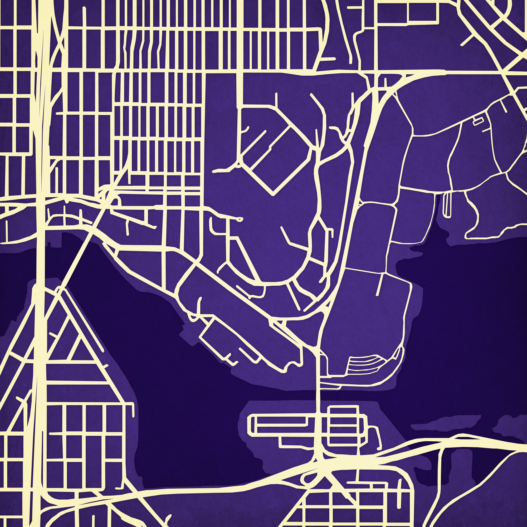 University of Washington Campus Map Art - City Prints