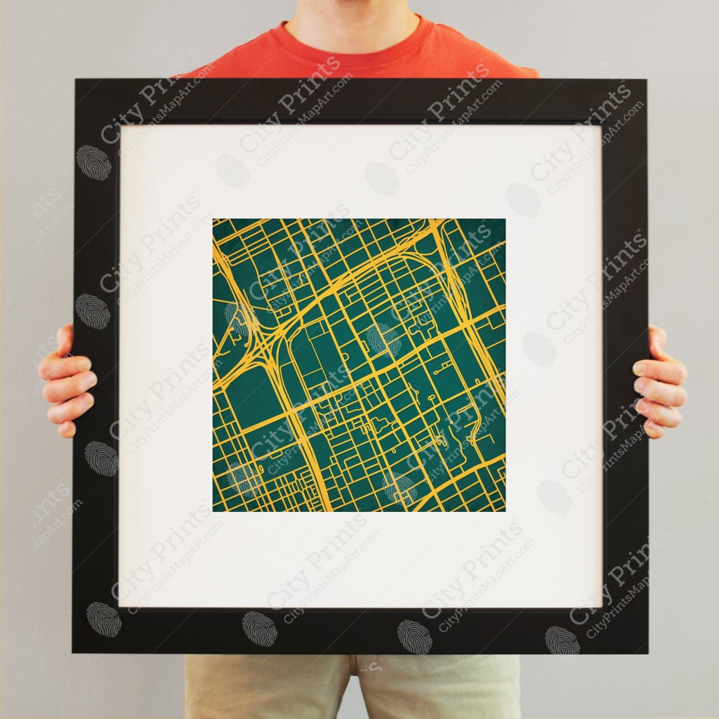 Wayne State University Campus Map Art - City Prints