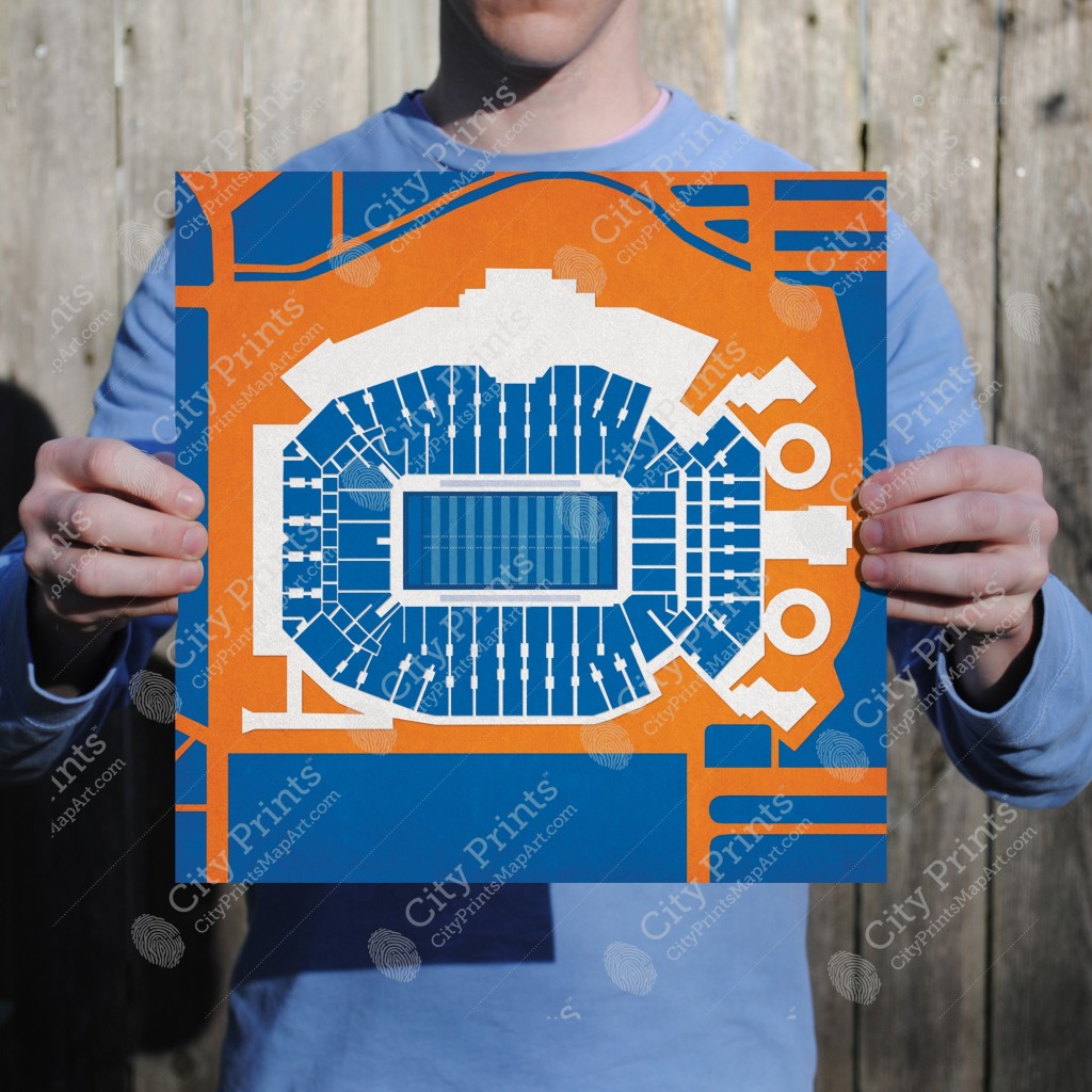 Ben Hill Griffin Stadium Map Art - City Prints