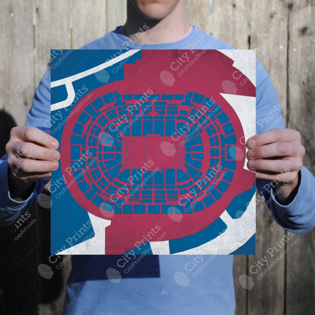 Pepsi Center Map Art - City Prints