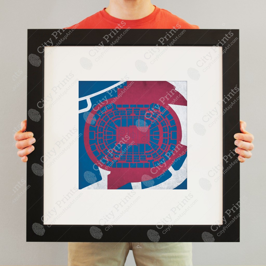 Pepsi Center Map Art - City Prints