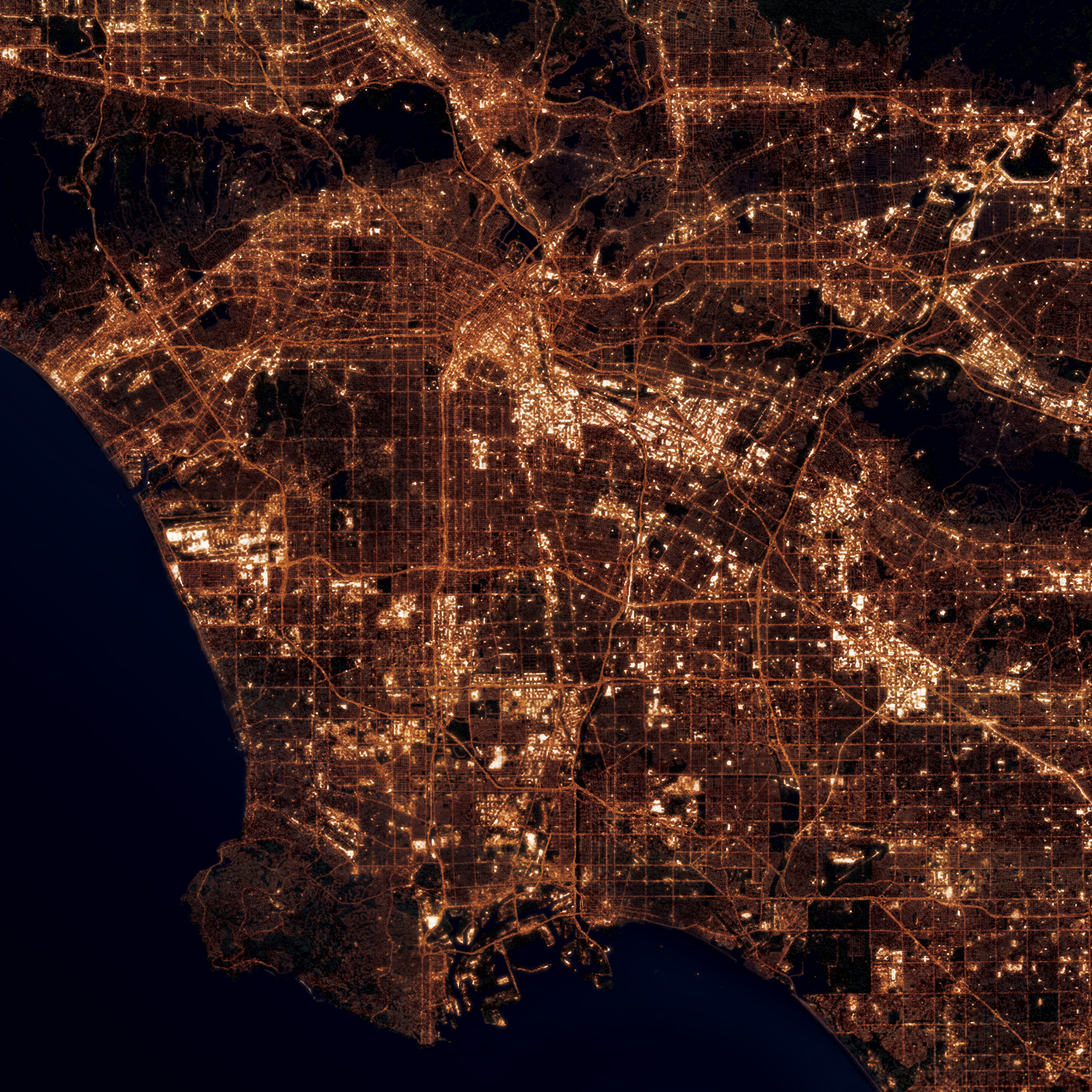 Los Angeles, California at Night - City Prints