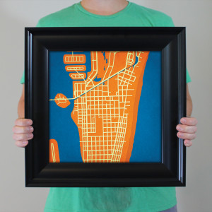 South Beach, Florida Map Art - City Prints