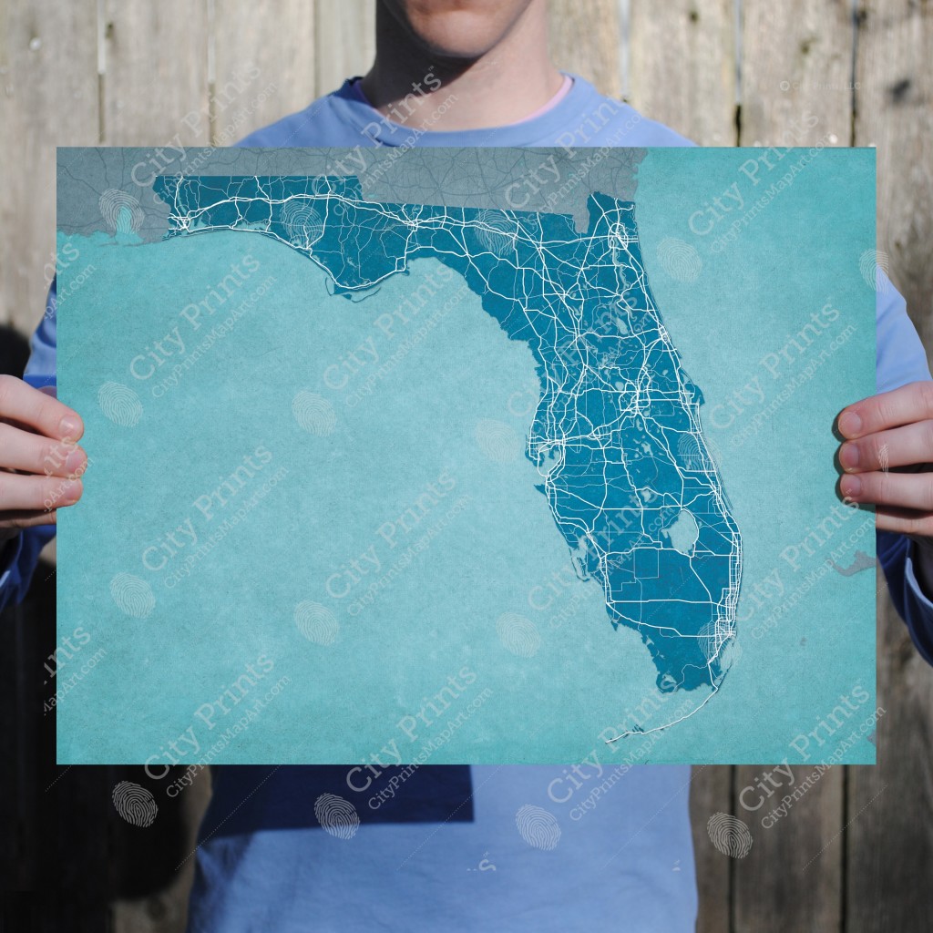 Florida Map Art City Prints - Ss Fl 3 1024x1024 