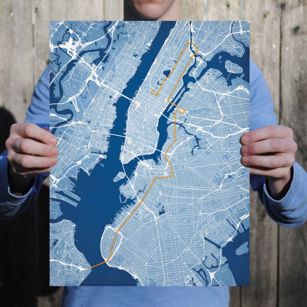 New York City Marathon Course Map City Prints