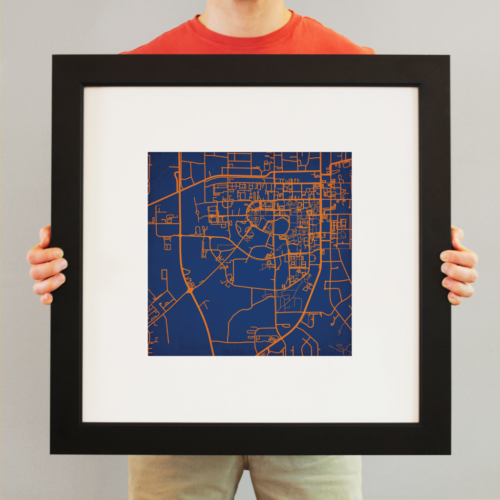 Auburn University Campus Map Art - City Prints