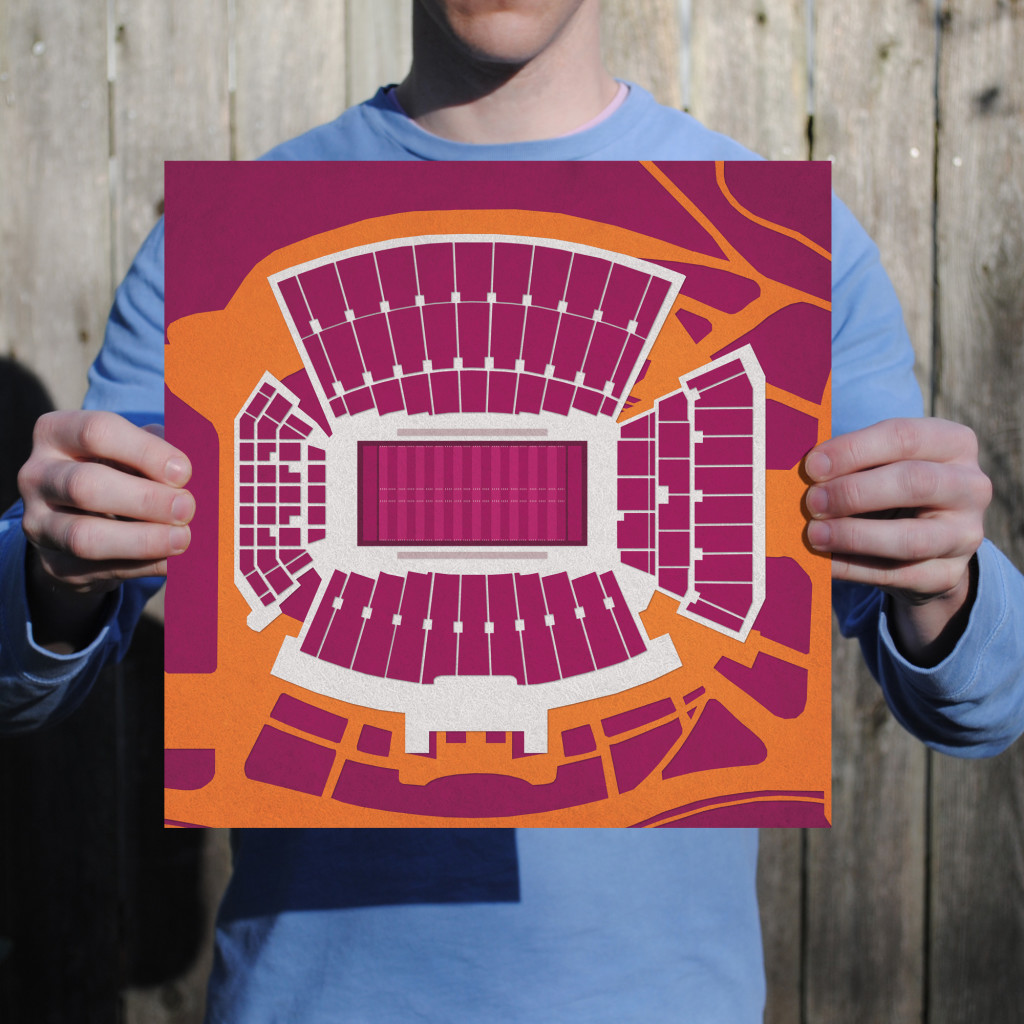 Lane Stadium Map Art - City Prints