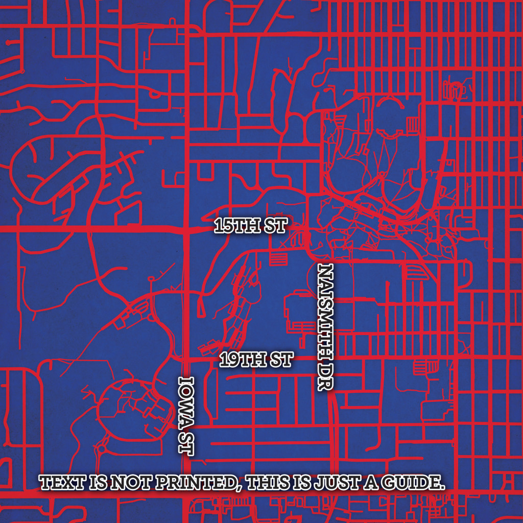 University of Kansas Campus Map Art - City Prints