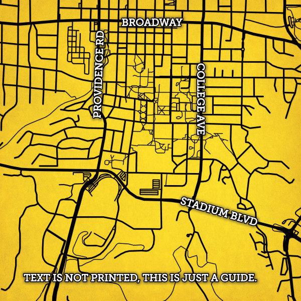 University of Missouri Campus Map Art - City Prints