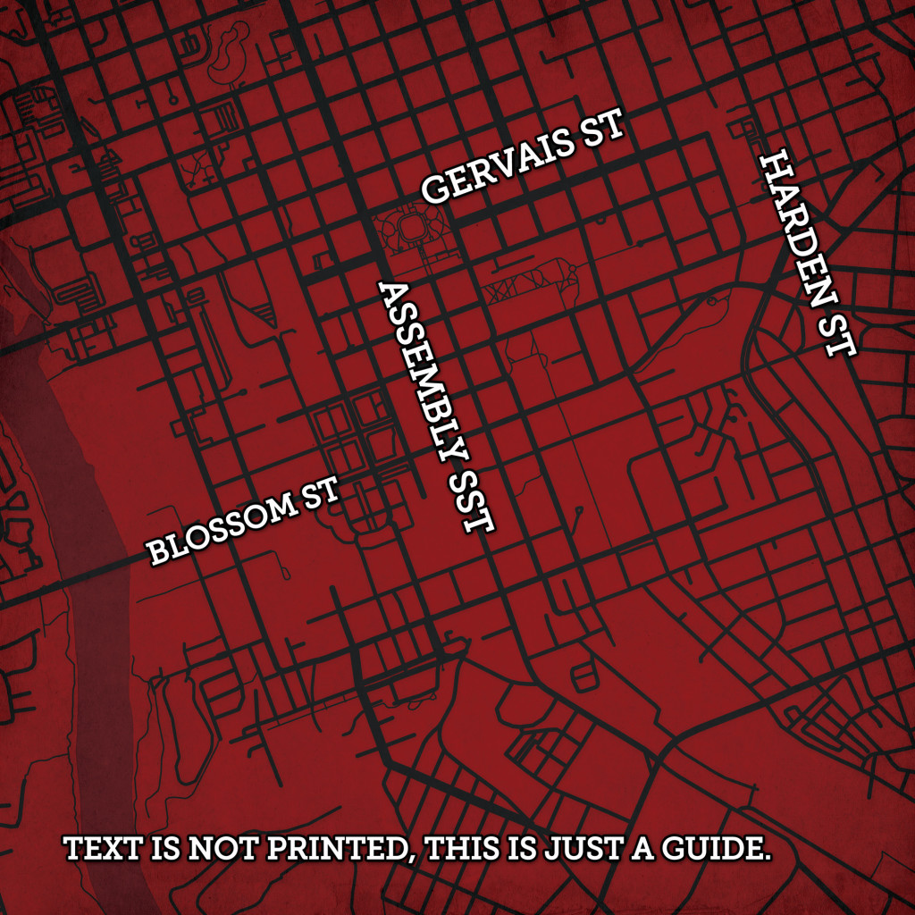 University of South Carolina Campus Map Art - City Prints