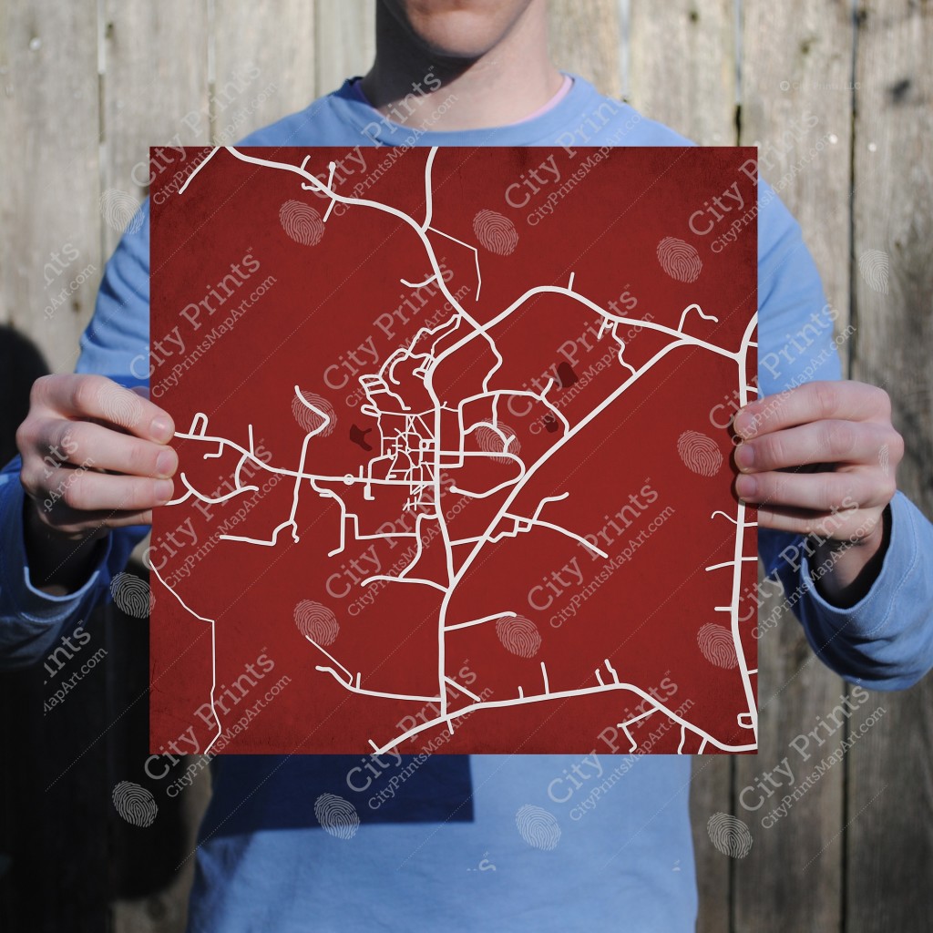 HampdenSydney College Campus Map Art City Prints