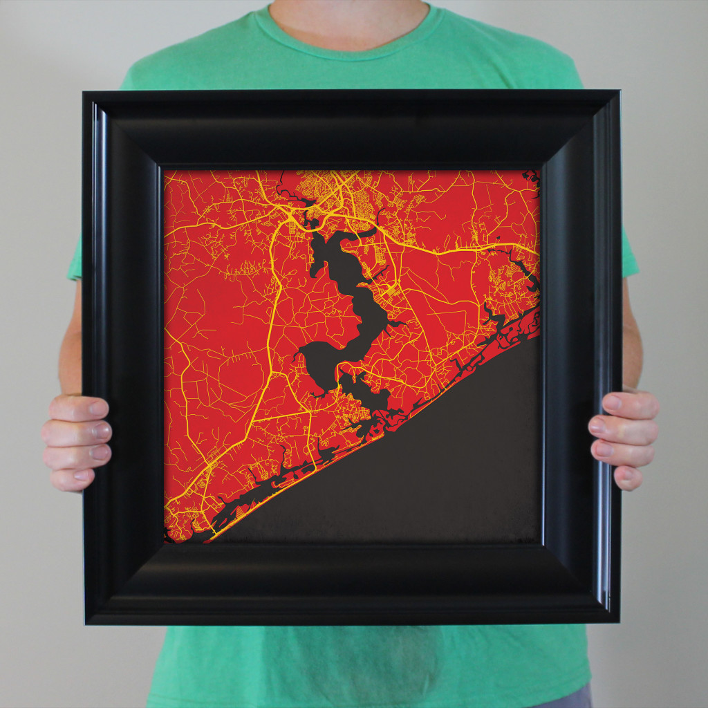 Camp Lejeune Map Art - City Prints