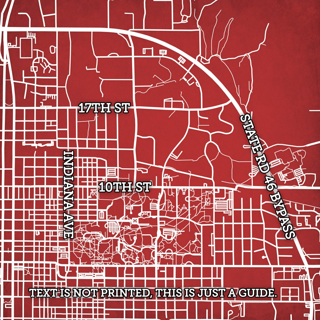 Indiana University Campus Map Art - City Prints