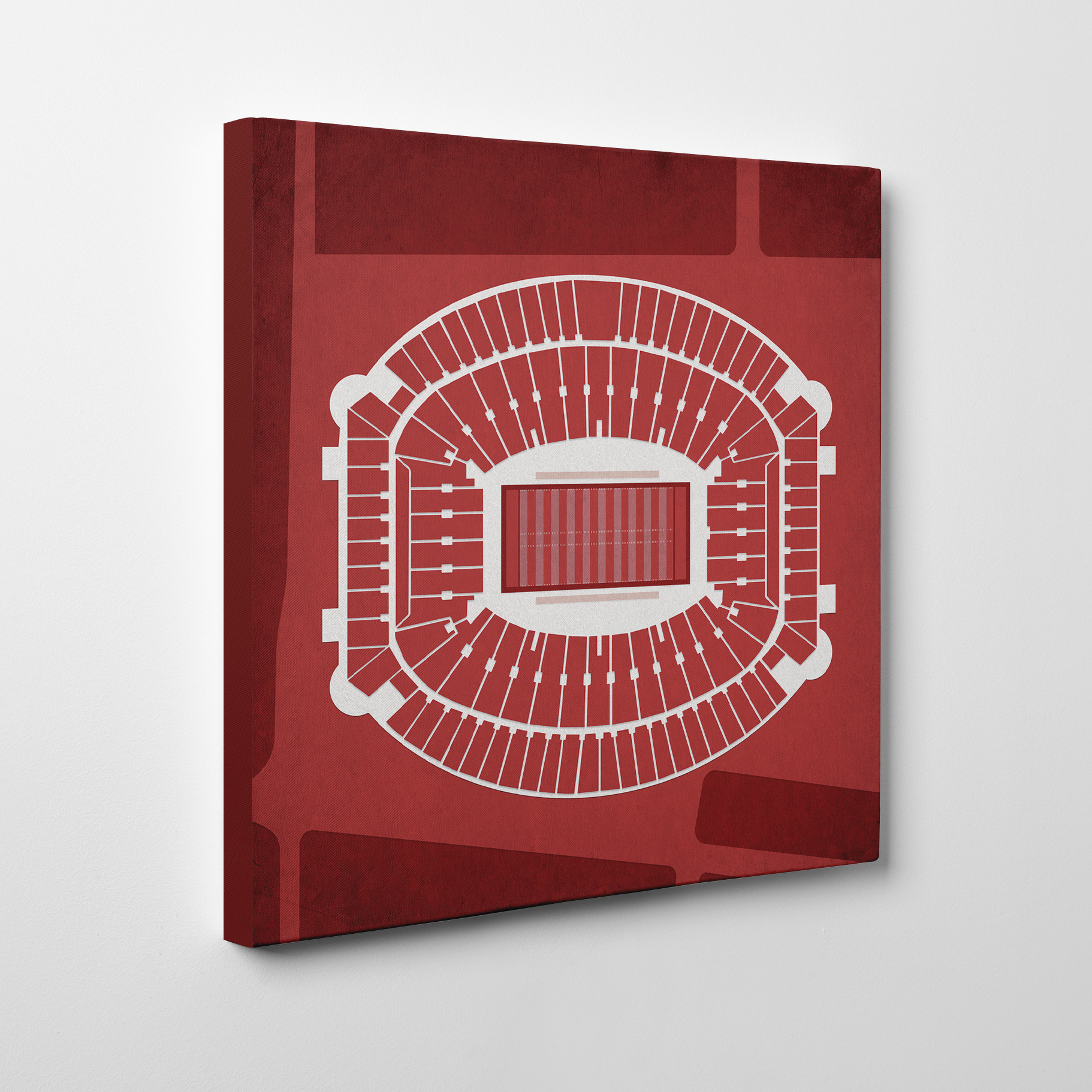 Bryant Denny Stadium 14 Gallery Wrapped Canvas Map Art