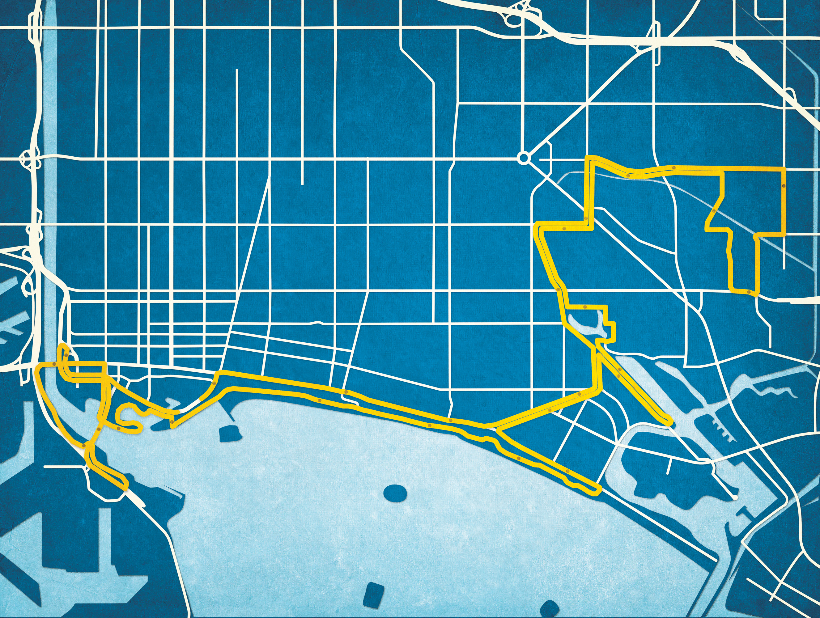 Long Beach International City Bank Marathon Course Map City Prints
