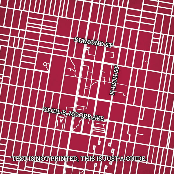 Temple University Campus Map Art - City Prints