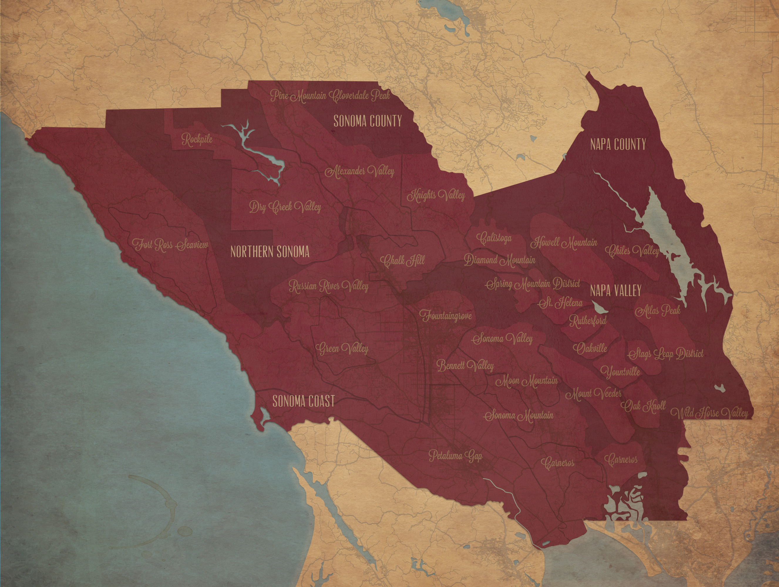 educational wine maps california